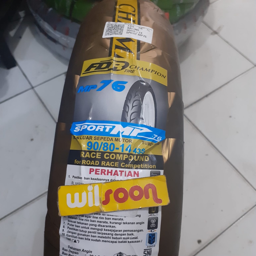 Jual Ban Luar FDR MP76 Racing 90/80-14 Tubeless Race tyre | Shopee ...