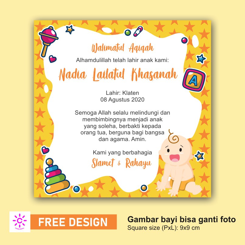 Jual Stiker Tasyakuran Aqiqah Bayi / Walimatul Aqiqah | Shopee Indonesia