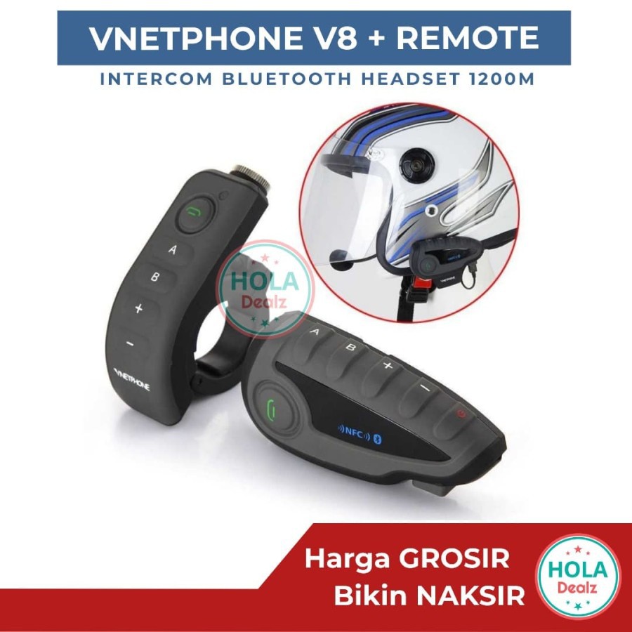 Jual INTERCOM V8 VNETPHONE BLUETOOTH HELM INTERPHONE V8 HELMET