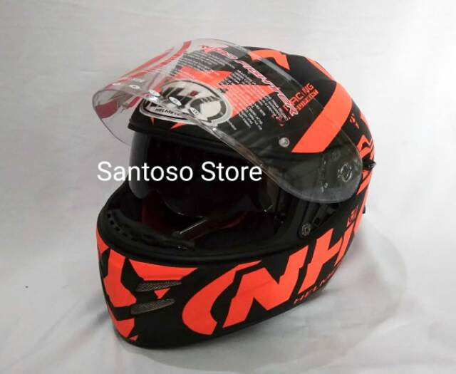 Jual Helm Full Face NHK Terminator Road Hitam Oren Dop Black Orange ...