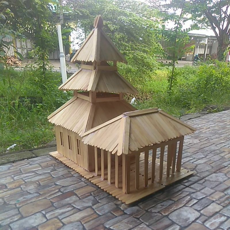 Jual miniatur masjid agung demak dari stik es krim | Shopee Indonesia