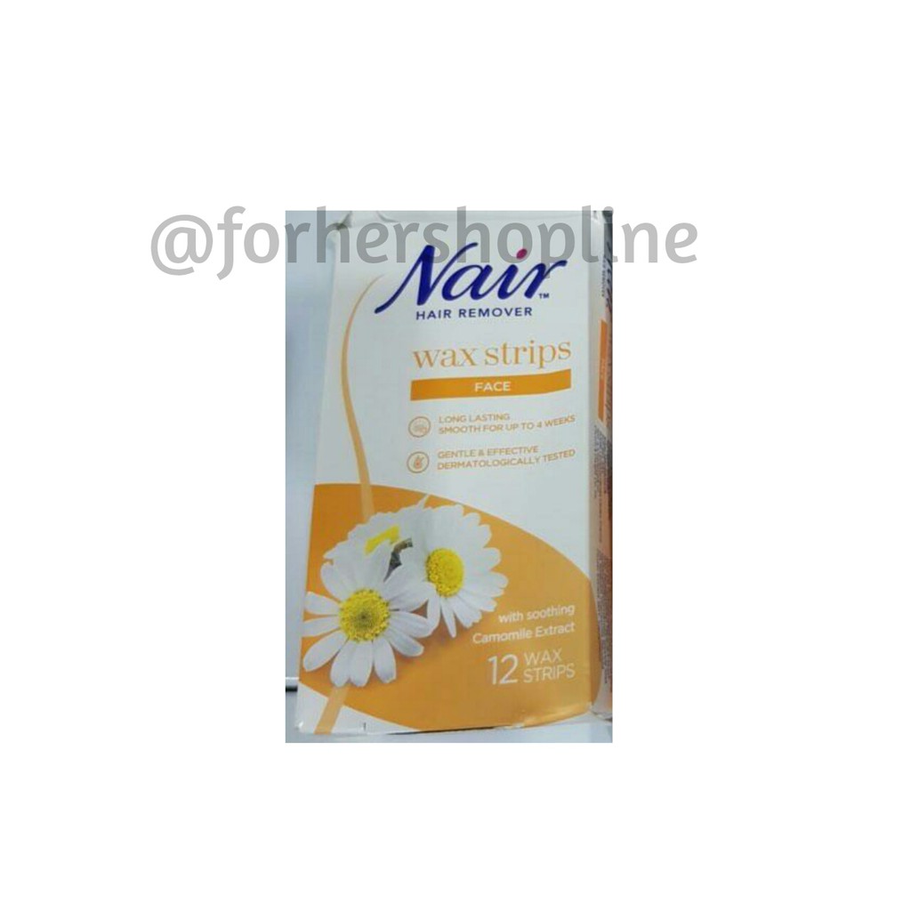 Jual NAIR HAIR REMOVER WAX STRIPS FACE 12 WAX STRIPS Shopee Indonesia