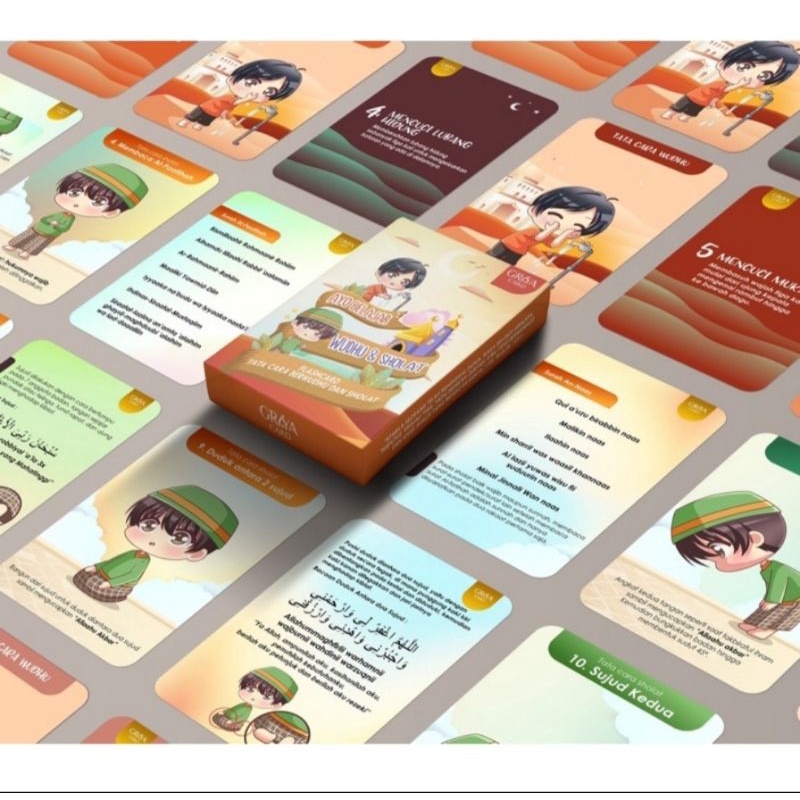 Jual flashcard doa, wudhu dan sholat, asmaul husna, warna dan bentuk ...