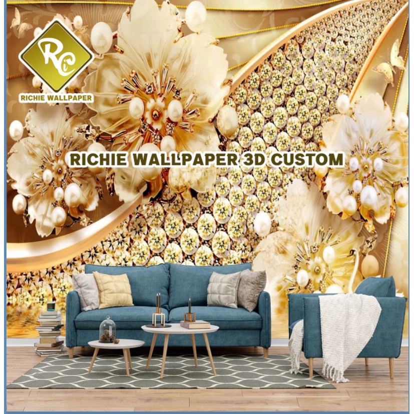 Jual Wallpaper DInding Custom Tema 3D Flower | Shopee Indonesia