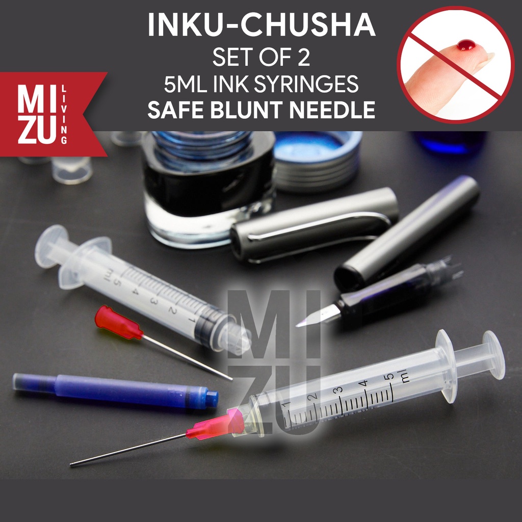 Jual MIZU INKU-CHUSHA Set of 2 Blunt Ink Syringe 5ml Suntikan Tinta ...