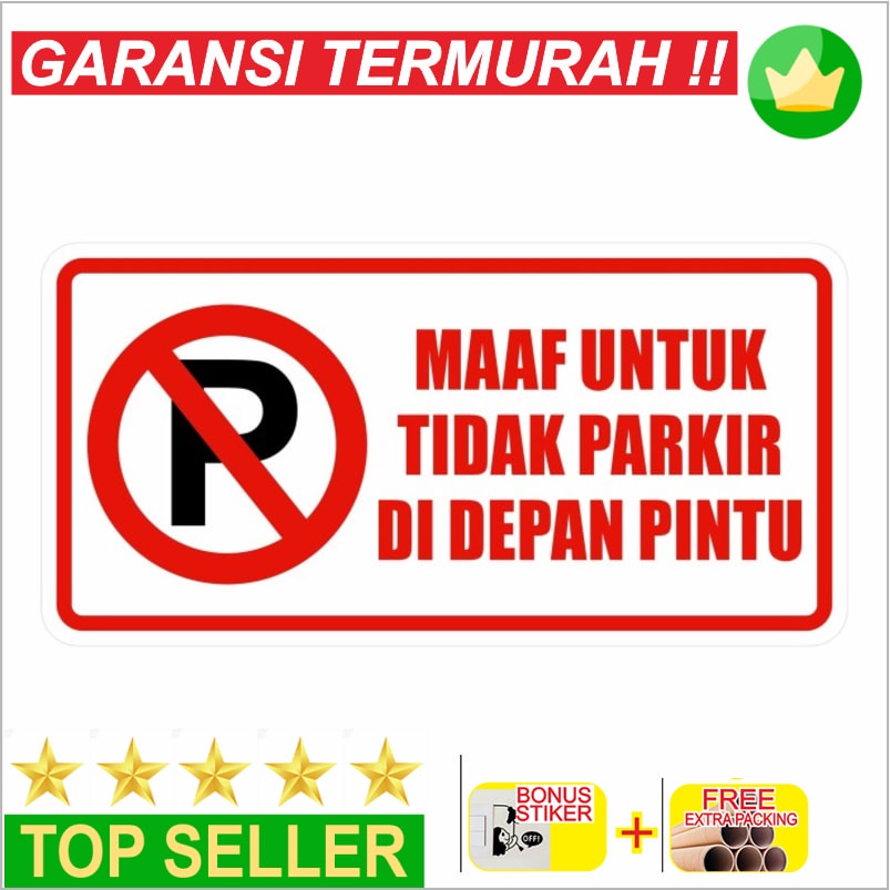 Jual Grosir Rambu Sign Dilarang Parkir Di Depan Pintu 40cm X 20cm Plat