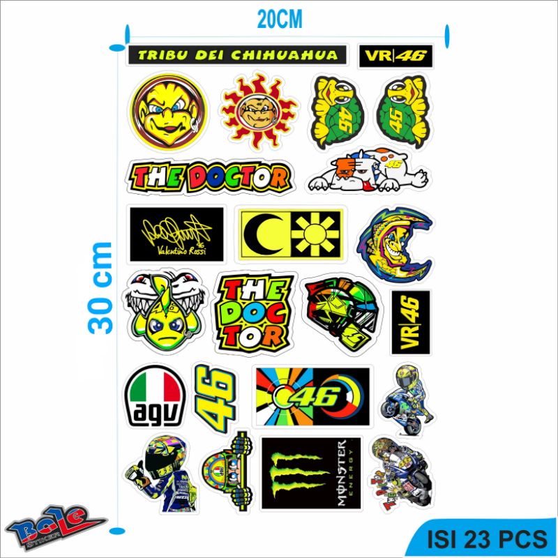 Jual STIKER PACK ROSSI isi 23 pcs sticker valentino rossi | Shopee ...