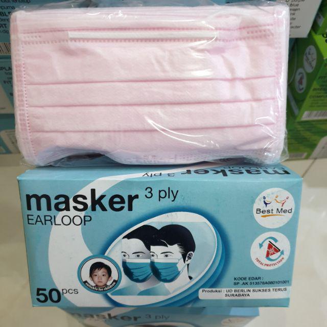 Jual MASKER MEDIS BESTMED BEST MED EARLOOP KARET ISI 50LBR ANTI VIRUS ...