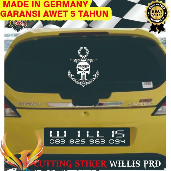Jual TERMURAH stiker punisher jangkar sticker mobil cutting stiker Brio ...