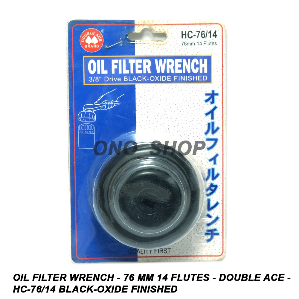 Jual Oil Filter Wrench - 76 mm 14 Flutes - Double Ace - HC-76/14 Black ...