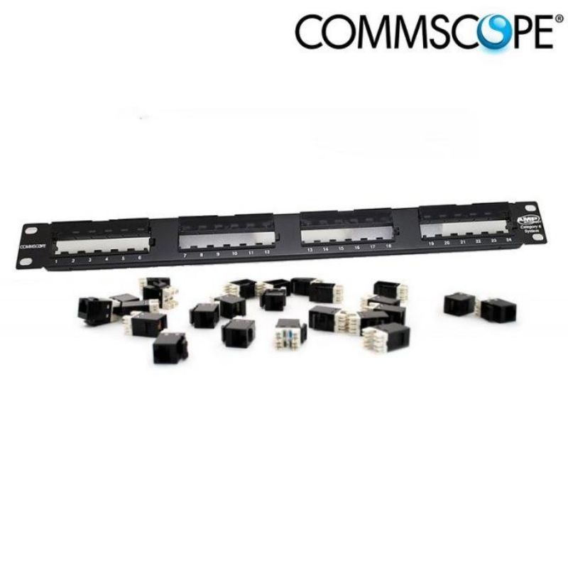 Jual patch panel 24 port commscope cat 6 + modular cat 6 rack mount ...