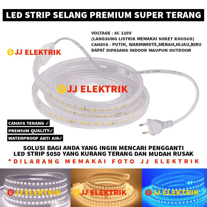 Jual Lampu Led Strip Selang Premium Pengganti Smd 5050 220v Meteran Permeter Shopee Indonesia