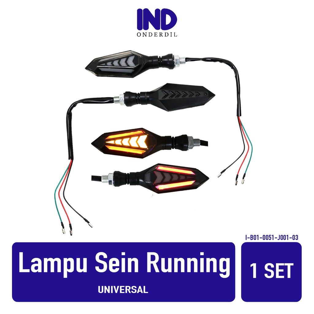 Jual Lampu Sein-Sen Motor LED Running-Runing-Lari-Panah Lancip 2 Sisi ...