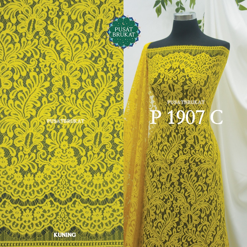 Jual KAIN KEBAYA BROKAT SEMI ITALY PRANCIS KATUN / BRUKAT PANEL P 1907C ...