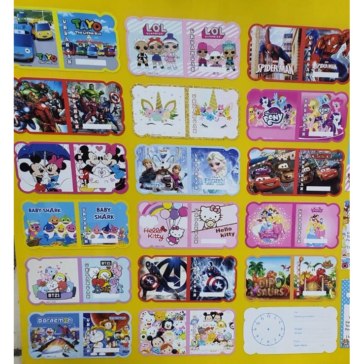 ( Isi 30 pcs ) Undangan Ulang Tahun Anak Model Lipat Sudah Termasuk Plastik