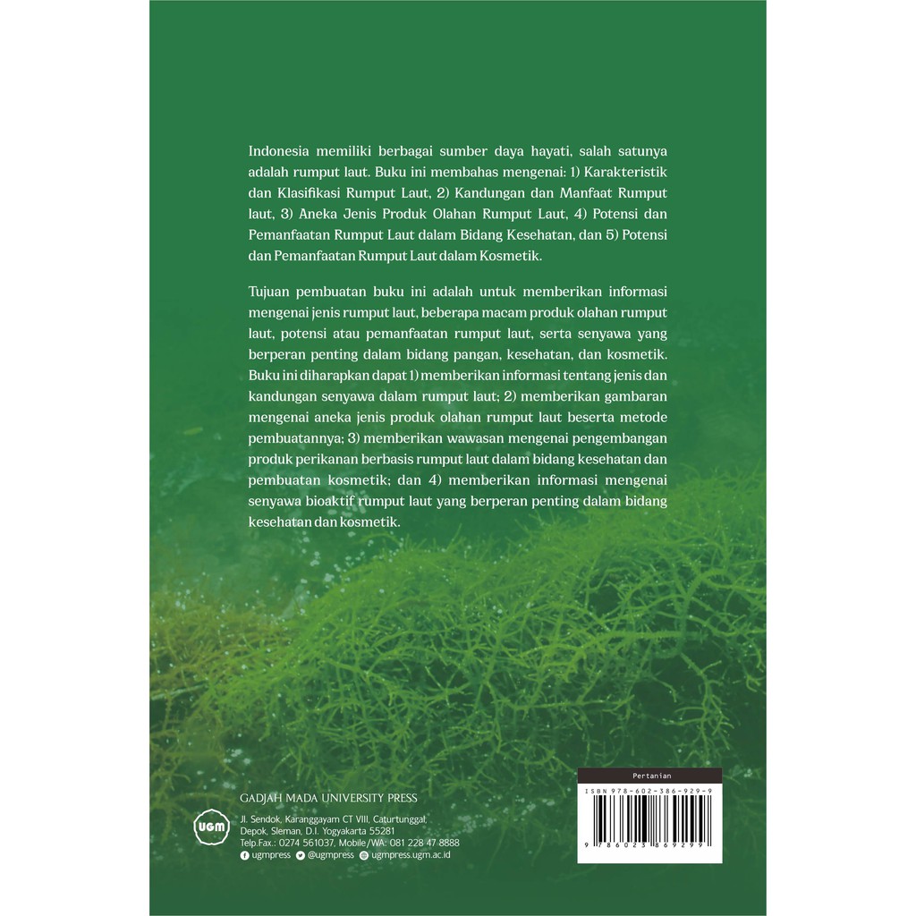 Jual UGM Press Buku Original Rumput Laut sebagai Sumber Pangan ...