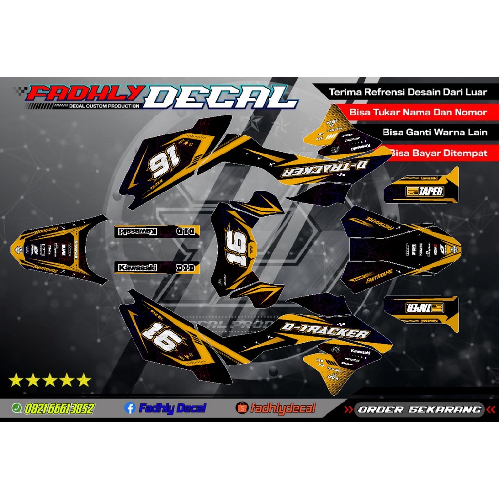 Jual Decal Dtracker New biru gold hitam Sticker Fullbody keren...(Baca ...