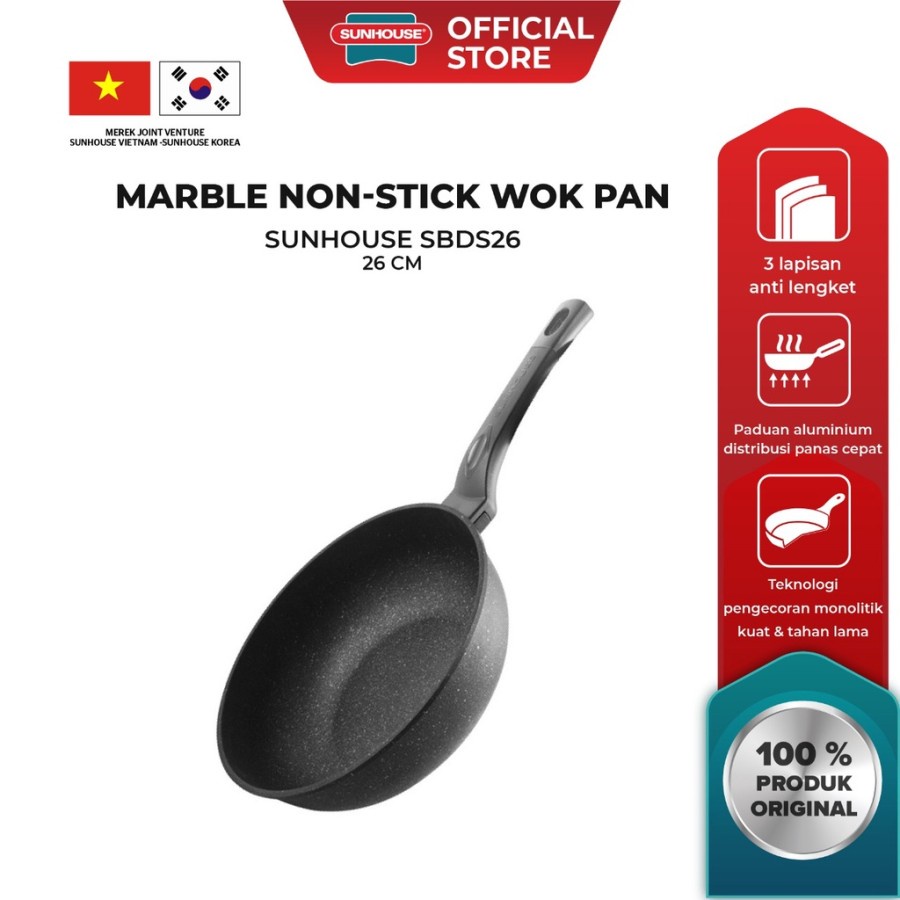 Jual SUN HOUSE FRY PAN MARBLE SBDS26 | Shopee Indonesia