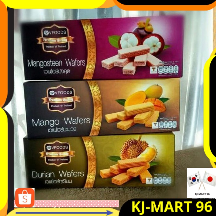 Jual MAKANAN IMPORT VFOODS WAFER THAILAND RASA ANEKA BUAH RASA DURIAN ...