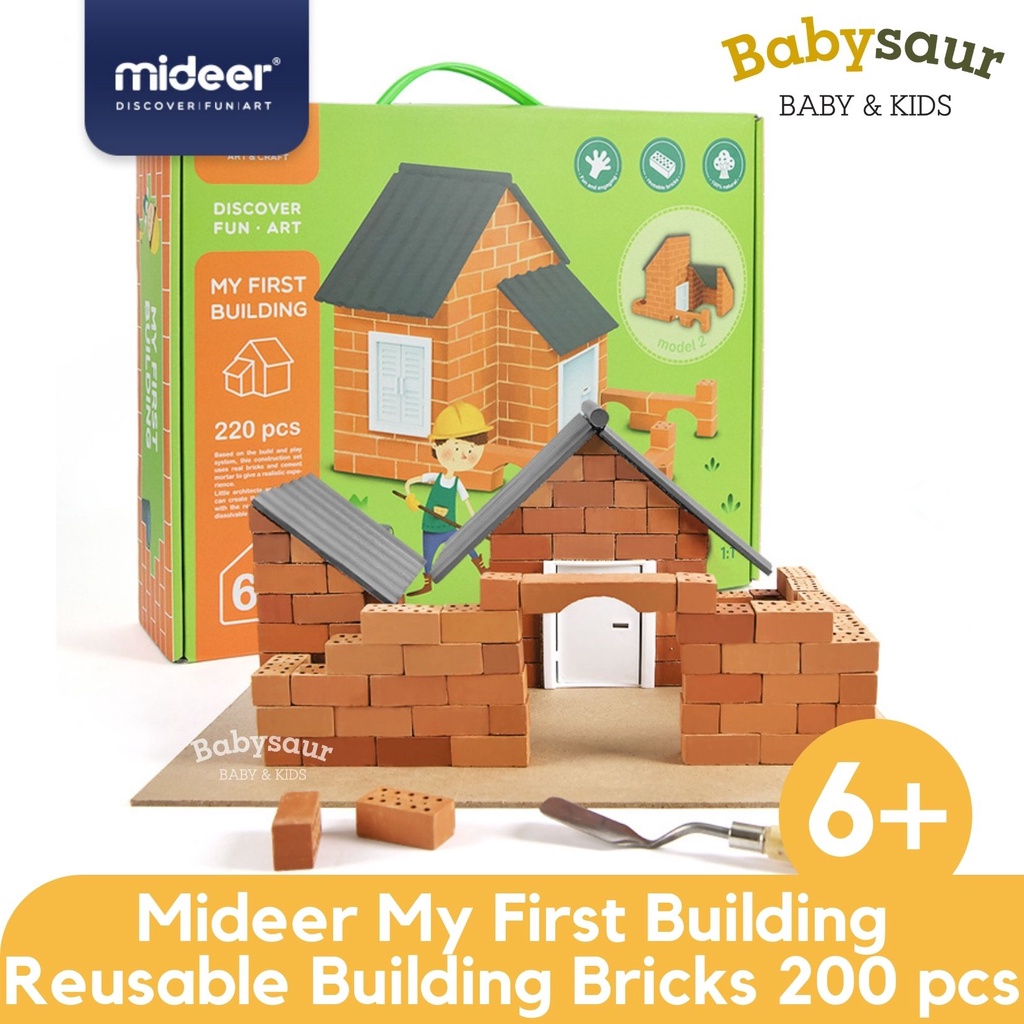 Jual Mideer My First Building Brick Membangun Rumah DIY Mainan Balok ...