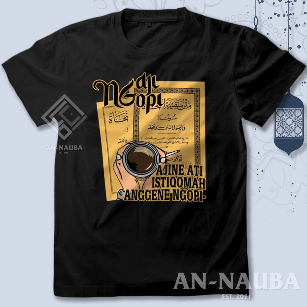 Jual Kaos Kata Kata Santri Islam Ngaji Ngopi Baju Dakwah Islami