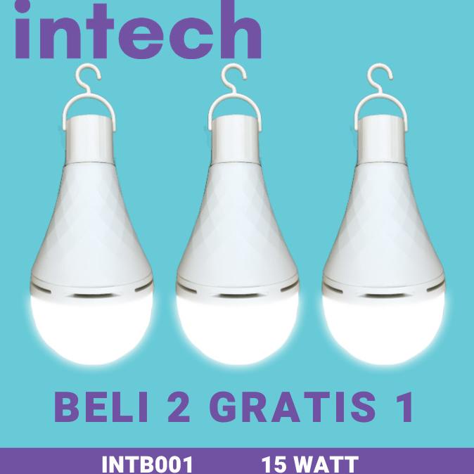 Jual Intech Emergency Bohlam LED Paket Beli 2 Gratis 1 15 Watt Putih ...