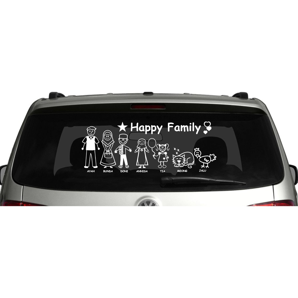 Jual STIKER HAPPY FAMILY JUMBO - CUTTING STICKER KACA MOBIL | Shopee ...