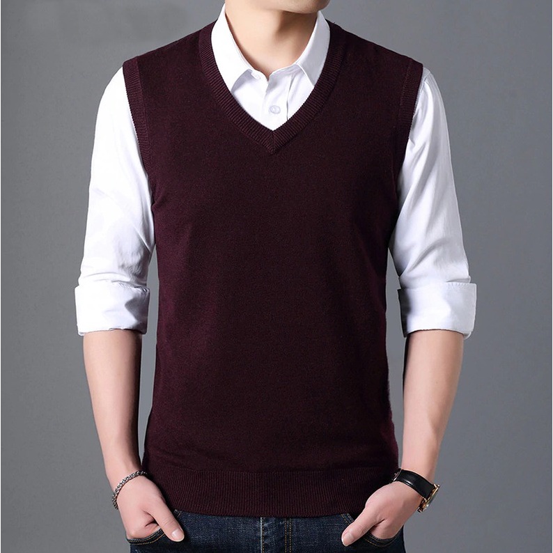 Jual Sweaters Rompi Pria_Rompi Rajut pria best seller (vest) | Shopee ...