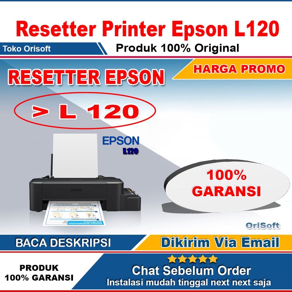 Jual Software Resetter Epson L120 Reset Printer Lampu Blinking Cara Menggunakan Shopee Indonesia 9507