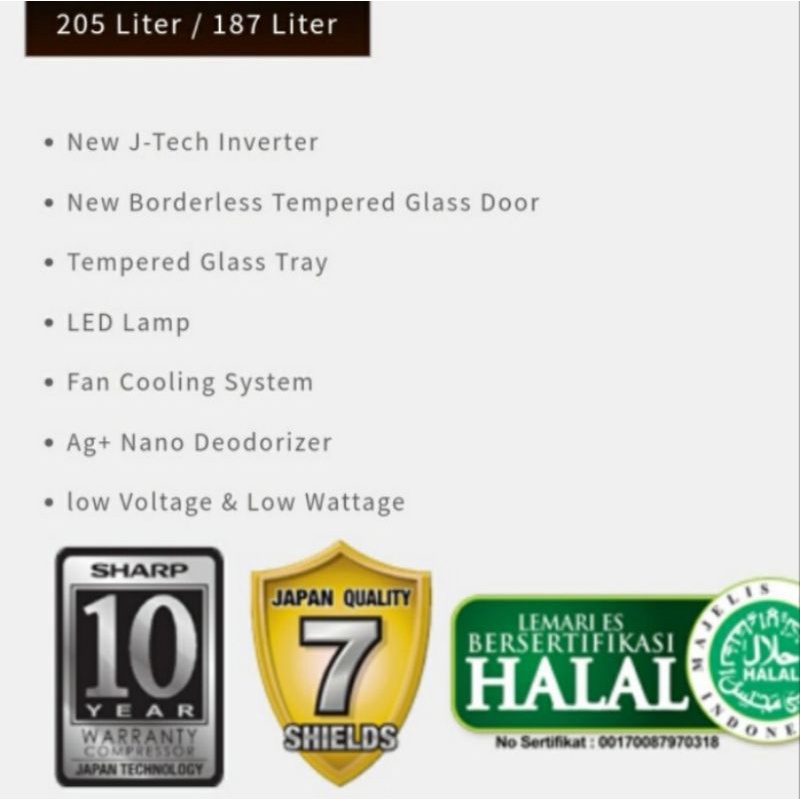 Jual Kulkas Inverter Sharp SJ-246XI-MK | 2 pintu SJ26XI 246 XI loww ...