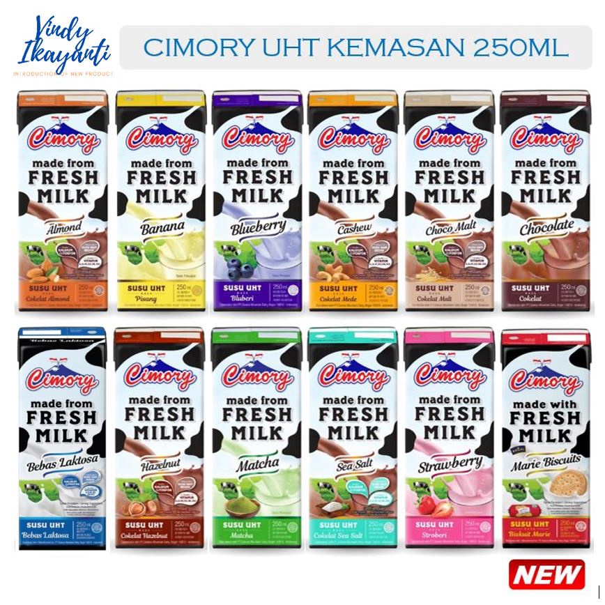 Jual Susu UHT Cimory Kemasan 250ml (1 pcs) dengan 12 varian rasa