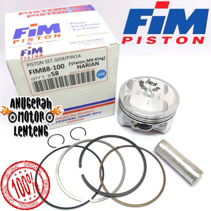 Jual MTR1207 PISTON KIT SEHER FIM 88 OS 100 1.00 VIXION MX KING R15