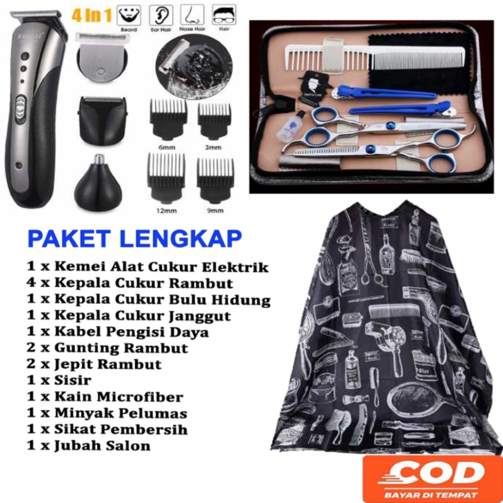 Jual Gunting Rambut Set Lengkap Salon Barbershop Profesional | Shopee ...