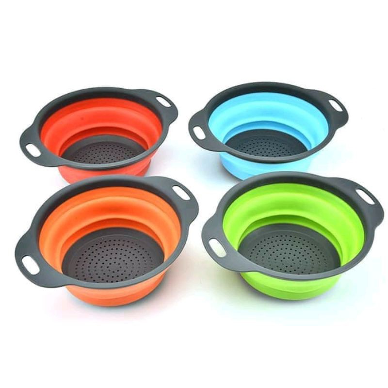 Jual baskom lipat/baskon silicone/tempat cuci peniris beras buah ...
