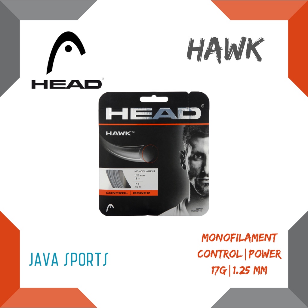 Jual Senar Tenis Head Hawk 17 | Monofilament | Control - Power | 17g ...