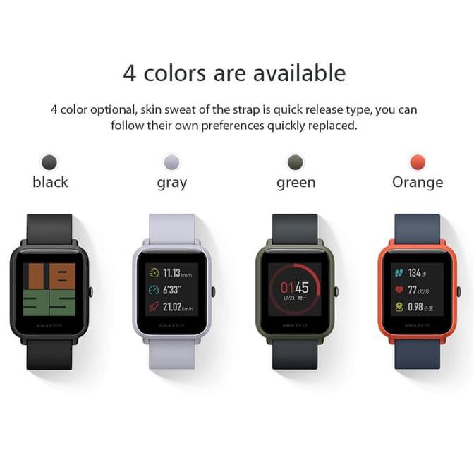 Jual ITERLARISl Xiaomi Huami AMAZFIT Bip International English Version Smartwatch Abu abu Muda ICLl Shopee Indonesia