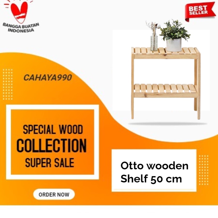 Jual Wooden Shelf Cm Otto Wooden Rak Kayu Rak Serbaguna Rak Dapur Shopee Indonesia