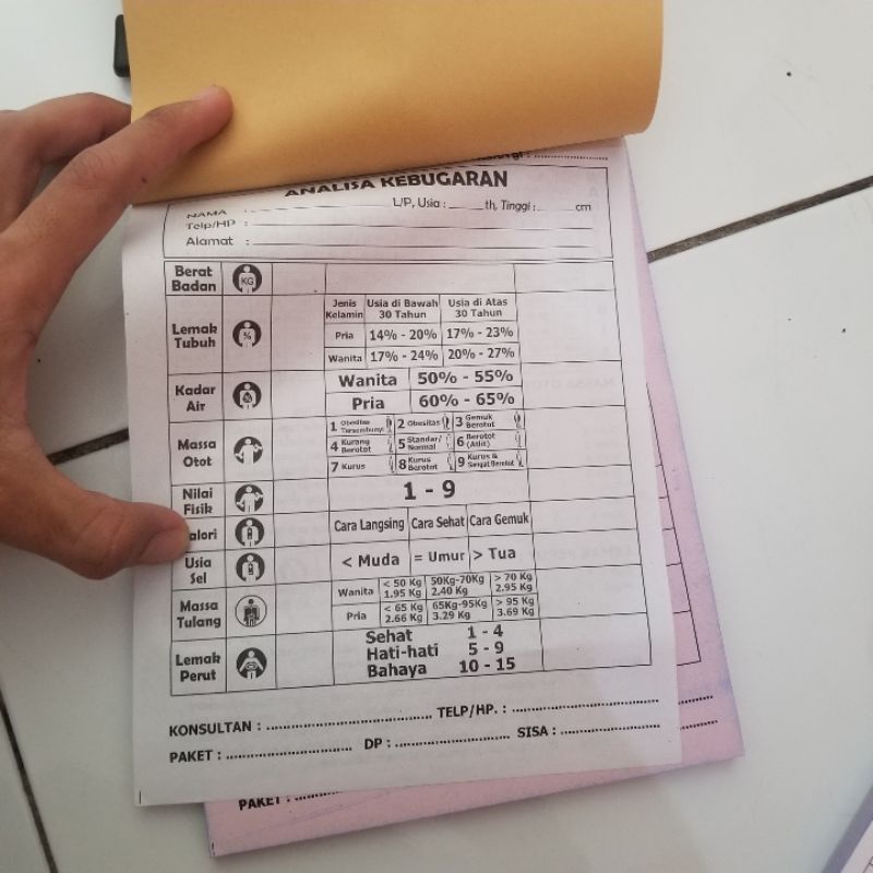 Jual Buku PDNC Analisa Kebugaran Warna Model Baru 50 lembar | Shopee ...
