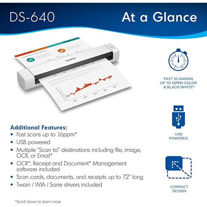 Jual BROTHER COMPACT MOBILE DOCUMENT SCANNER DS640 DUPLEX | Shopee ...