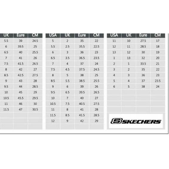 Skechers sandals 2025 size chart