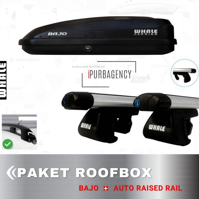 Jual Paket Roof Box Whale Bajo Cross Bar Auto Raised Rail Shopee