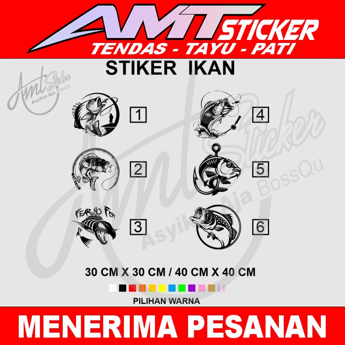 Jual [TERBARU] STICKER CUTTING GAMBAR IKAN UKURAN 30X30 CM, 40X40 CM ...