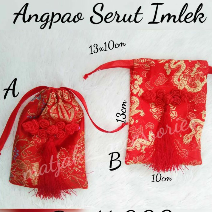 Jual Kantong Serut Angpao Serut Imlek Angpao Kain Premium Angpao Imlek Premium Angpao Sangjit