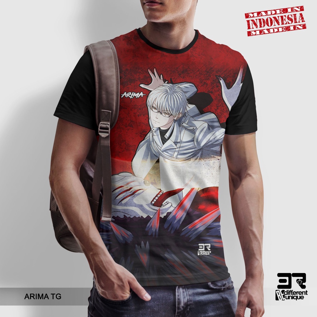 Jual [ COD ] KAOS PRINTING GAMBAR ANIME TOKYO GHOUL ARIMA - BAJU DISTRO
