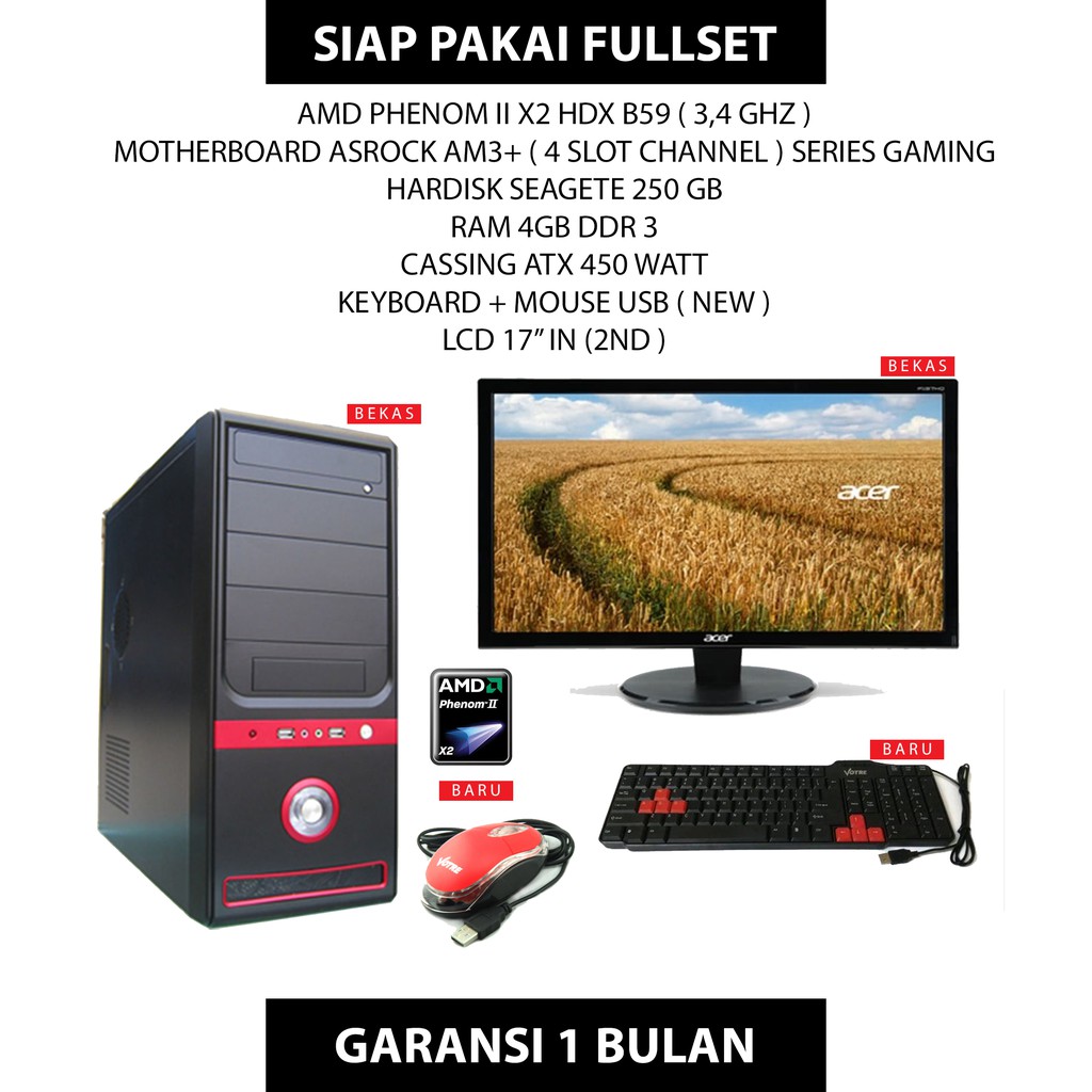 Jual Paket Komputer Lengkap Amd Intel Pb Pes Wow Shopee Indonesia