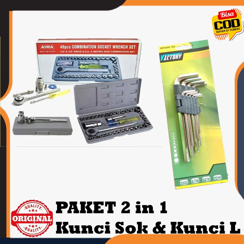 Jual PAKET Kunci Shock Set 40 Pcs , Kunci L Victory & Obeng Bolak Balik ...