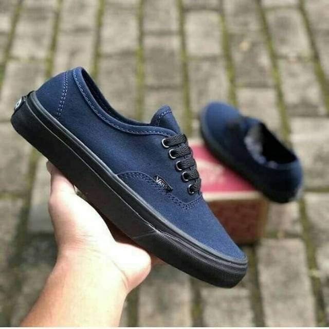 Vans authentic navy black sales