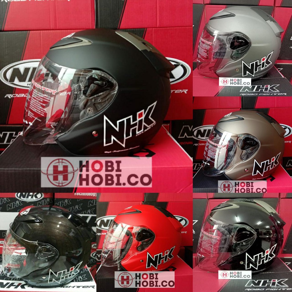 Jual Helm NHK halfface NHK R6 Solid Black Doff Polos | Shopee Indonesia