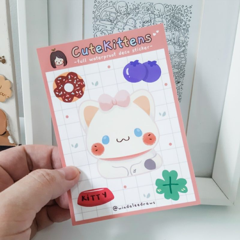 Jual Cute Kittens Full Waterproof Planner Deco Sticker by WindaLeeDraws ...