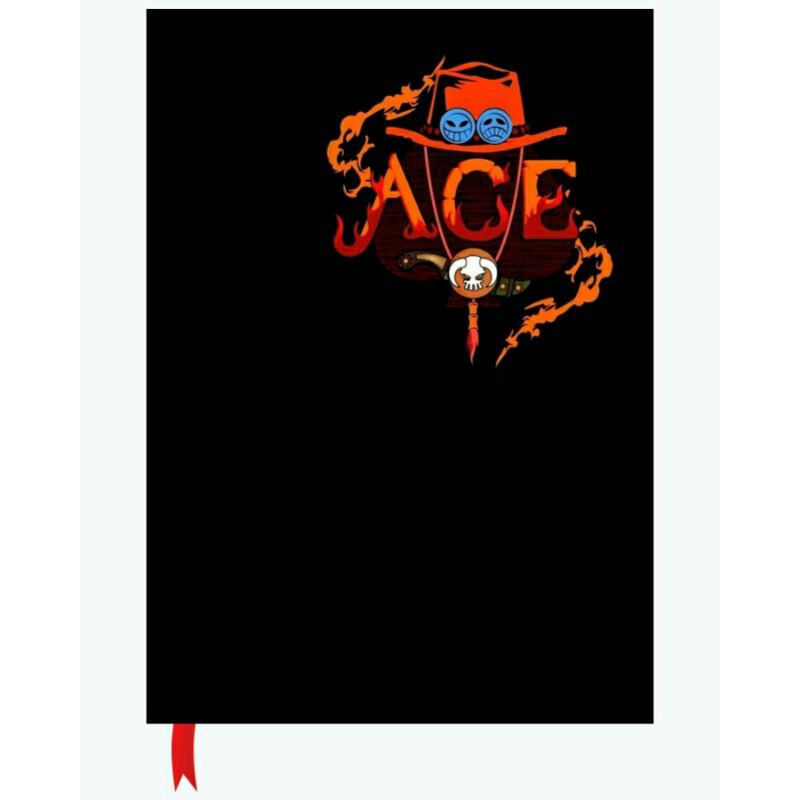 Jual Buku Tulis anime one piece logo Portgas D Ace hard cover keren